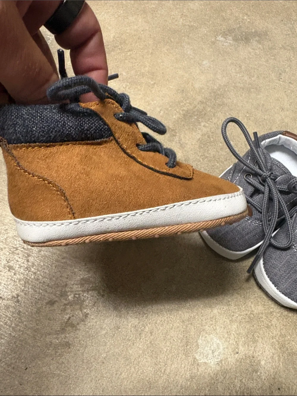 Baby Casual Shoes in Brown and Gray 2 pairs 3 to 6 months